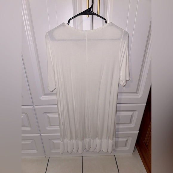 Agnes & Dora White Midi Dress with Ruffle Accents | Size Large - Picture 2 of 5